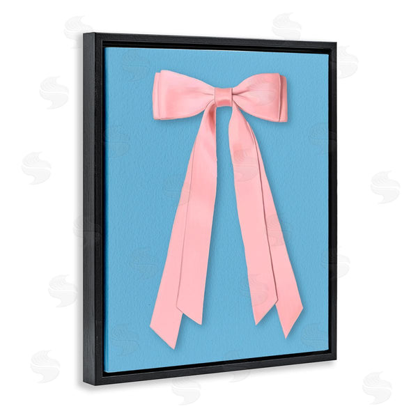 Stupell Industries Jilly Jack Designs | Pink Satin Bow On Blue