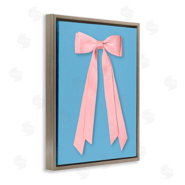 Stupell Industries Jilly Jack Designs | Pink Satin Bow On Blue