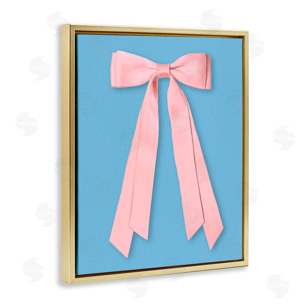 Stupell Industries Jilly Jack Designs | Pink Satin Bow On Blue