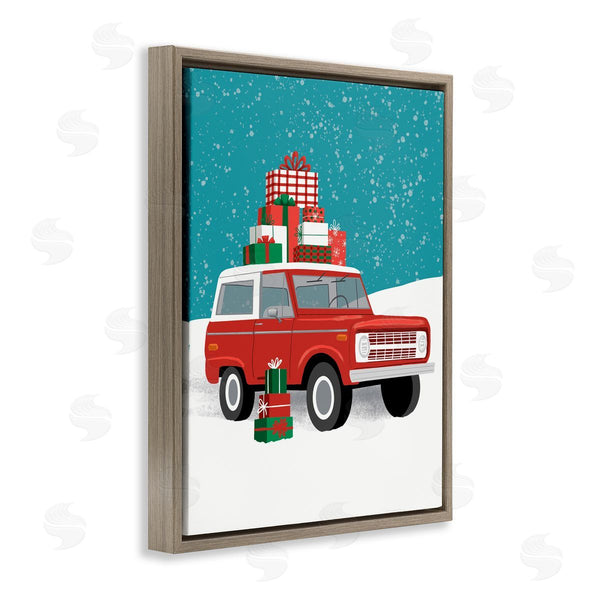 Stupell Industries Jilly Jack Designs | Red SUV Christmas Time