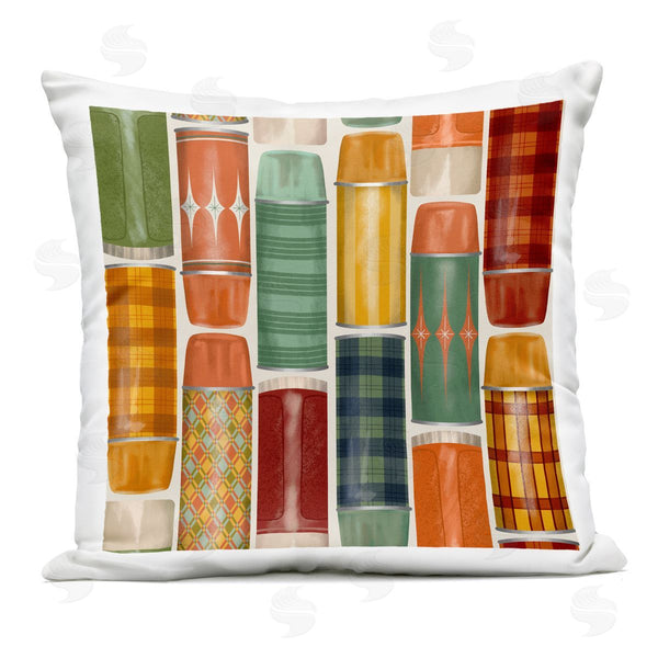 Stupell Industries Jilly Jack Designs | Retro Designs Fall Thermos Printed Throw Pillow
