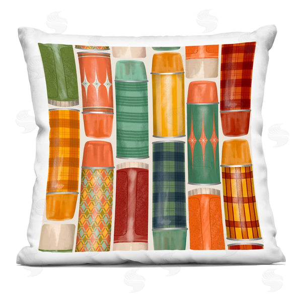 stupell industries Jilly Jack Designs | Retro Designs Fall Thermos Printed Throw Pillow