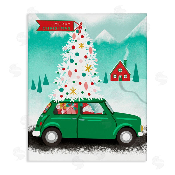 stupell industries Jilly Jack Designs | Santa Driving Christmas Car