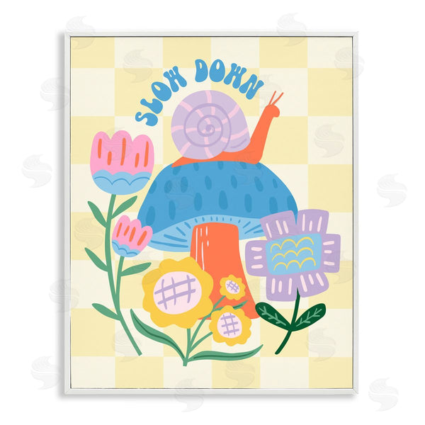 stupell industries Jilly Jack Designs | Slow Down Snail & Mushroom