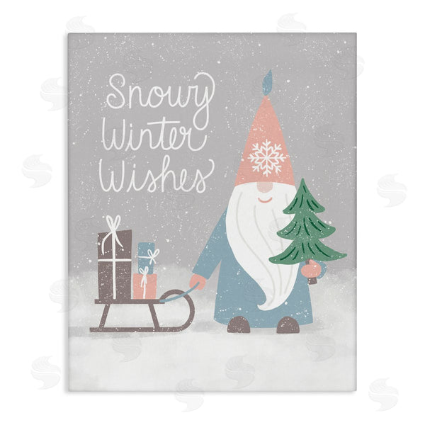 stupell industries Jilly Jack Designs | Snowy Winter Wishes Gnome