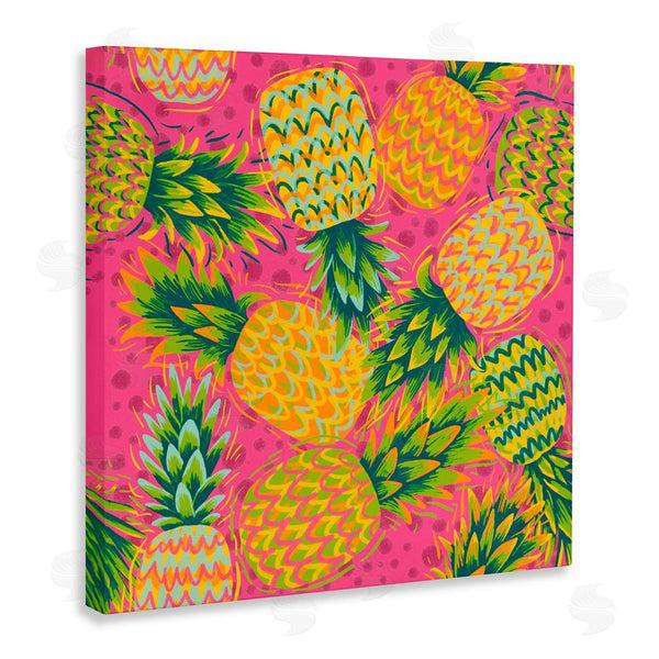 Stupell Industries Jilly Jack Designs | Tropical Pineapples On Purple Dots