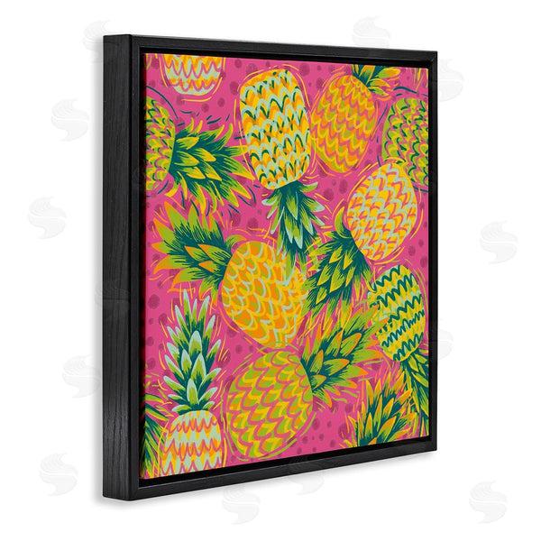 Stupell Industries Jilly Jack Designs | Tropical Pineapples On Purple Dots