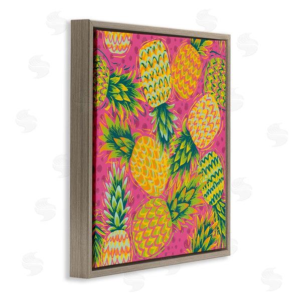 Stupell Industries Jilly Jack Designs | Tropical Pineapples On Purple Dots