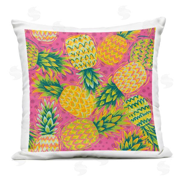 Stupell Industries Jilly Jack Designs | Tropical Pineapples On Purple Dots Printed Throw Pillow