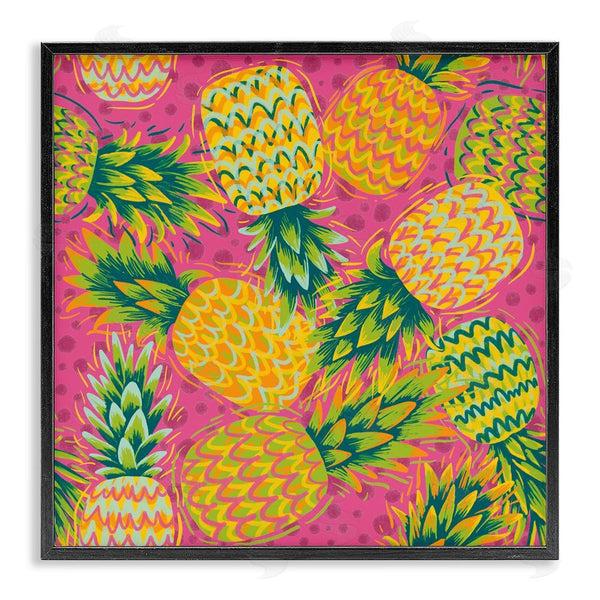 stupell industries Jilly Jack Designs | Tropical Pineapples on Purple Dots