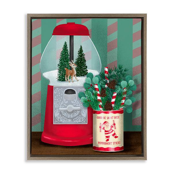 stupell industries Jilly Jack Designs | Vintage Christmas Gumball Machine