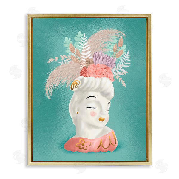 stupell industries Jilly Jack Designs | Vintage Lady with Boho Flowers