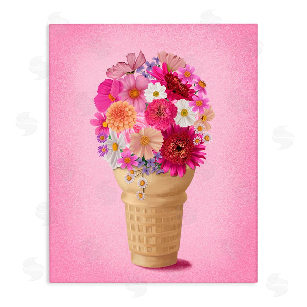 stupell industries Jilly Jack Designs | Waffle Cone Flower Bouquet