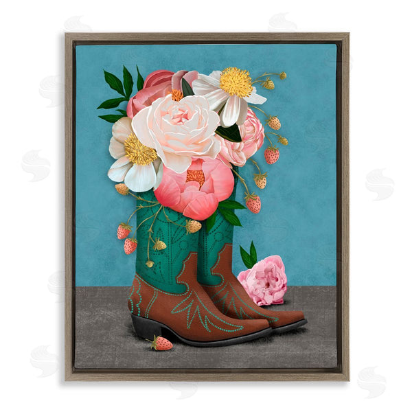 stupell industries Jilly Jack Designs | Western Boots & Peonies
