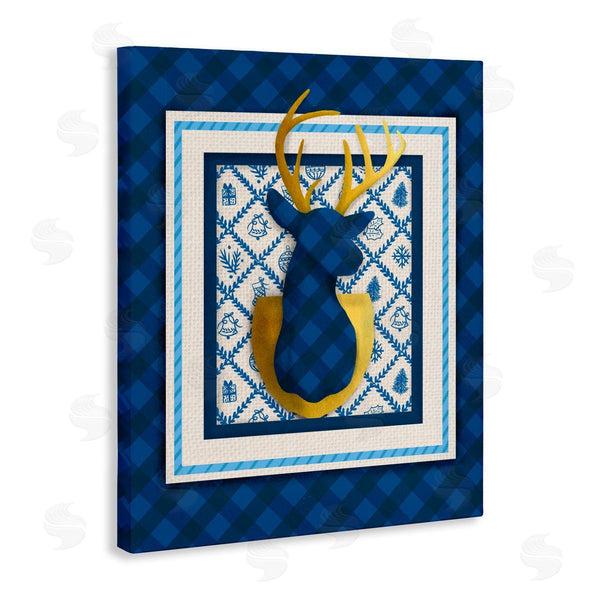 Stupell Industries Jilly Jack Designs | Winter Plaid Deer Gold Detail