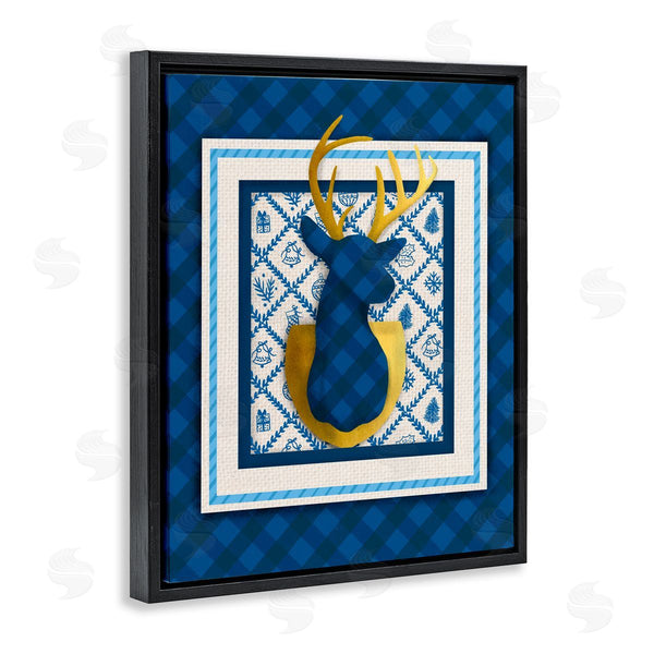 Stupell Industries Jilly Jack Designs | Winter Plaid Deer Gold Detail