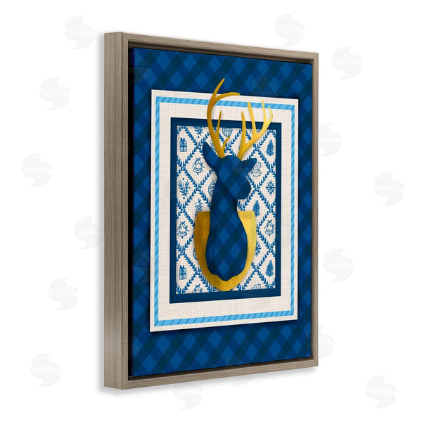 Stupell Industries Jilly Jack Designs | Winter Plaid Deer Gold Detail