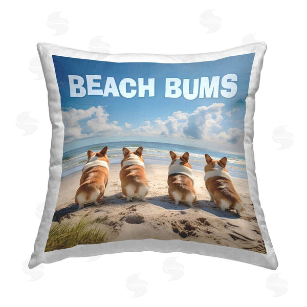 stupell industries Jim Baldwin | Beach Bums Corgis Printed Throw Pillow