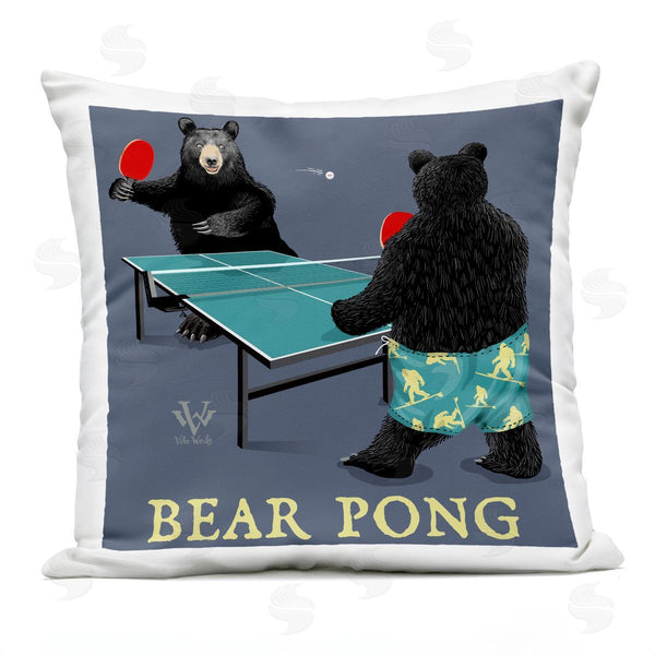 Stupell Industries Jim Baldwin | Bear Pong Animal Humor Printed Throw Pillow