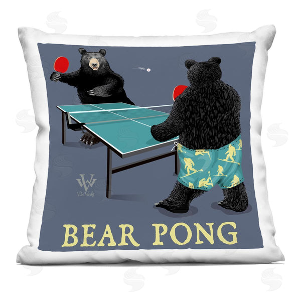 stupell industries Jim Baldwin | Bear Pong Animal Humor Printed Throw Pillow