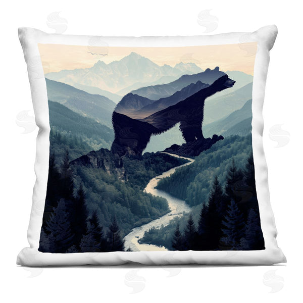 stupell industries Jim Baldwin | Bear Rock Silhouette Printed Throw Pillow