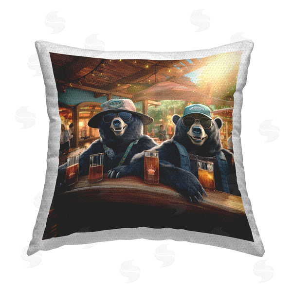 Stupell Industries Jim Baldwin | Bears Drinking At Pub Printed Throw Pillow