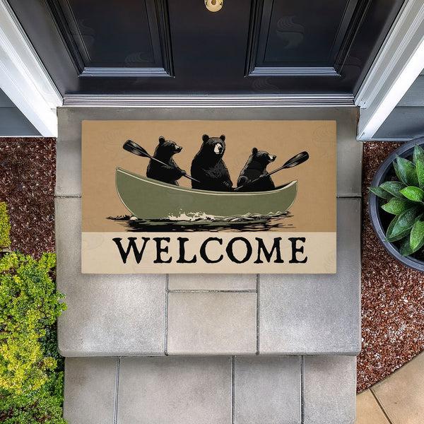 Stupell Industries Jim Baldwin | Bears Paddling Canoe Non-Woven Door Mat