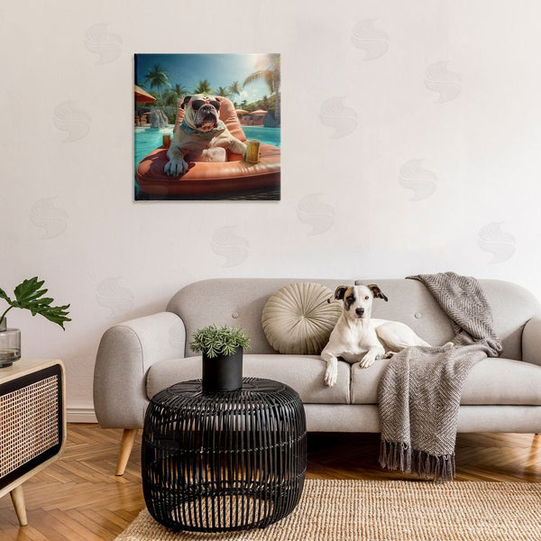 Stupell Industries Jim Baldwin | Bulldog In Resort Pool Wall Art