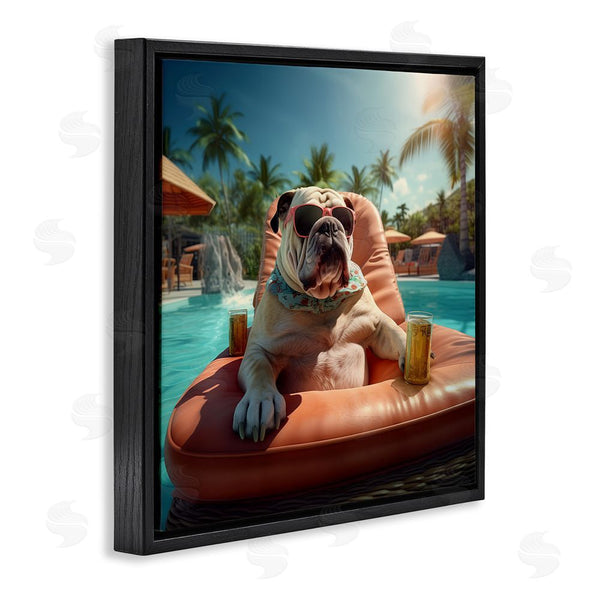 Stupell Industries Jim Baldwin | Bulldog In Resort Pool Wall Art