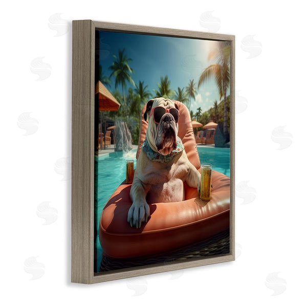 Stupell Industries Jim Baldwin | Bulldog In Resort Pool Wall Art