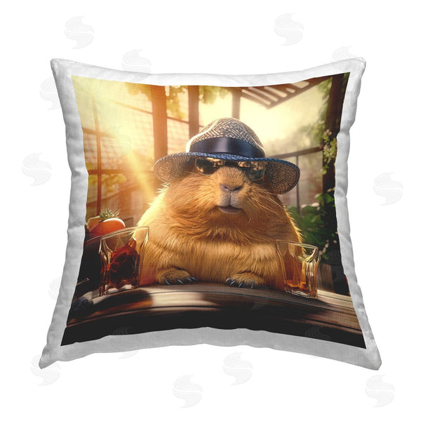 stupell industries Jim Baldwin | Capybara at Brewery Printed Throw Pillow