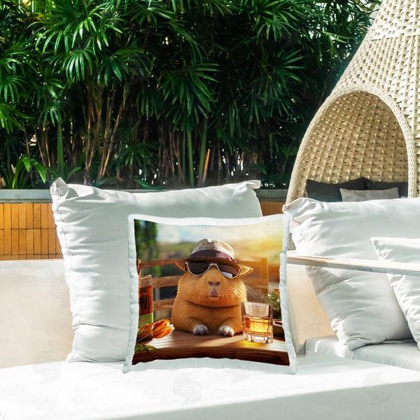 Stupell Industries Jim Baldwin | Capybara Enjoying Drink Printed Throw Pillow