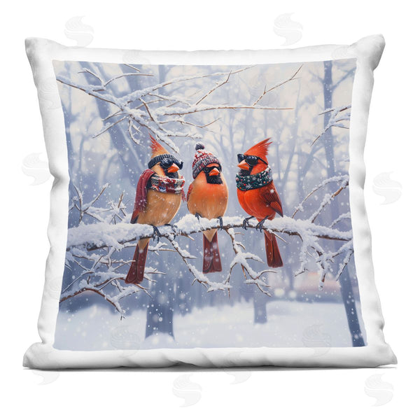 stupell industries Jim Baldwin | Cardinals on Winter Branch Printed Throw Pillow