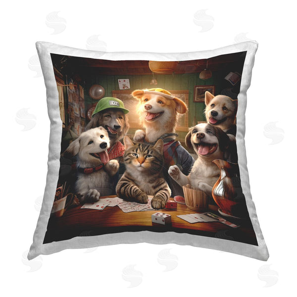 stupell industries Jim Baldwin | Casino Games Animals Printed Throw Pillow
