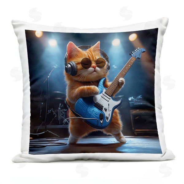Stupell Industries Jim Baldwin | Cat Guitarist In Band Printed Throw Pillow