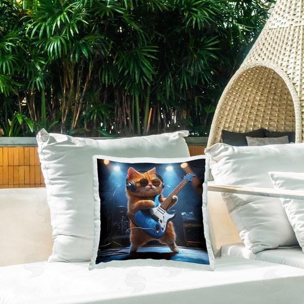 Stupell Industries Jim Baldwin | Cat Guitarist In Band Printed Throw Pillow