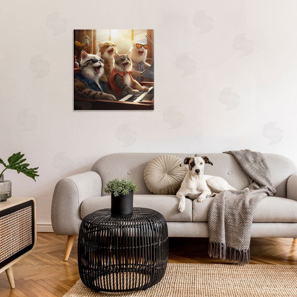Stupell Industries Jim Baldwin | Cat Musicians & Piano Wall Art