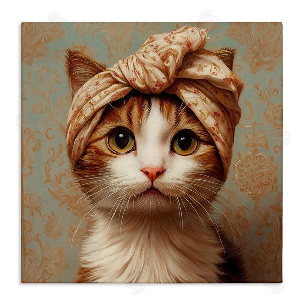 stupell industries Jim Baldwin | Cat with Fashionable Turban