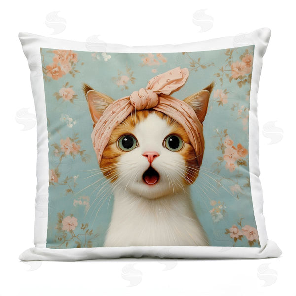 Stupell Industries Jim Baldwin | Cat With Pink Bandana Printed Throw Pillow