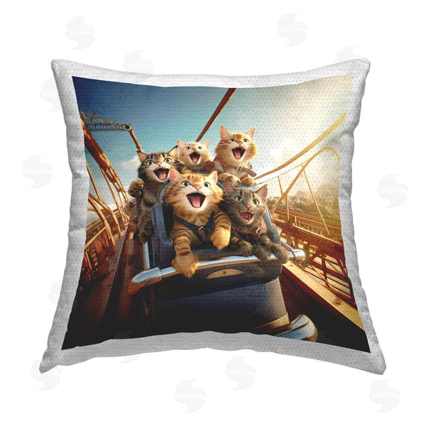 Stupell Industries Jim Baldwin | Cats On Roller Coaster Printed Throw Pillow