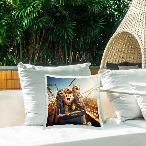 Stupell Industries Jim Baldwin | Cats On Roller Coaster Printed Throw Pillow