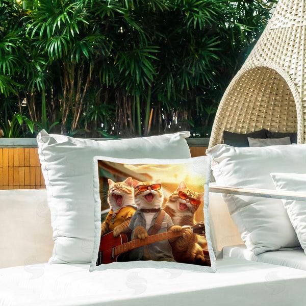 Stupell Industries Jim Baldwin | Cats Singing With Guitar Printed Throw Pillow