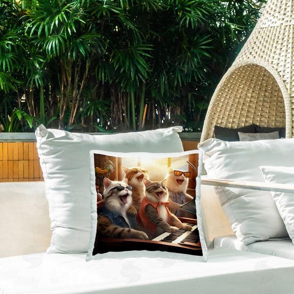Stupell Industries Jim Baldwin | Cats Singing With Piano Printed Throw Pillow