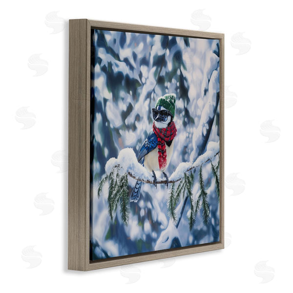 Stupell Industries Jim Baldwin | Christmas Blue Jay Perched