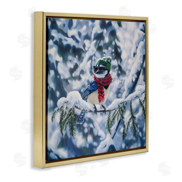 Stupell Industries Jim Baldwin | Christmas Blue Jay Perched