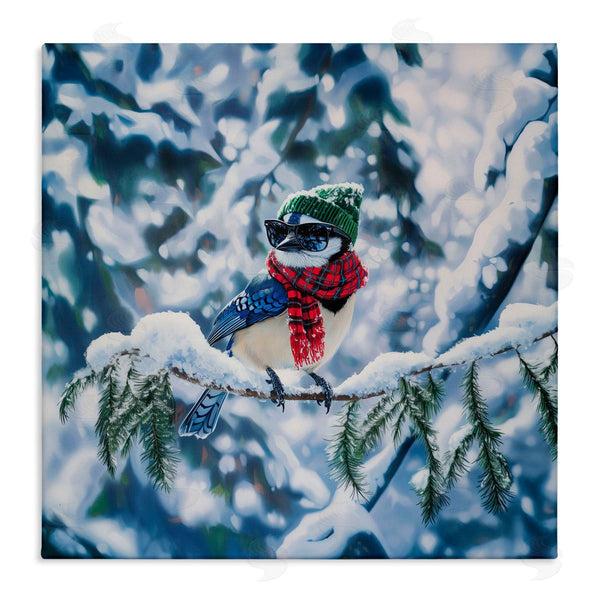 stupell industries Jim Baldwin | Christmas Blue Jay Perched