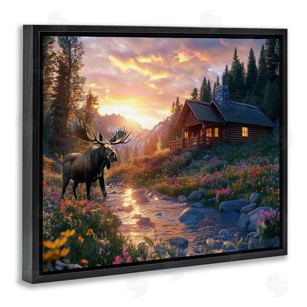 Stupell Industries Jim Baldwin | Cozy Cabin Moose Visit