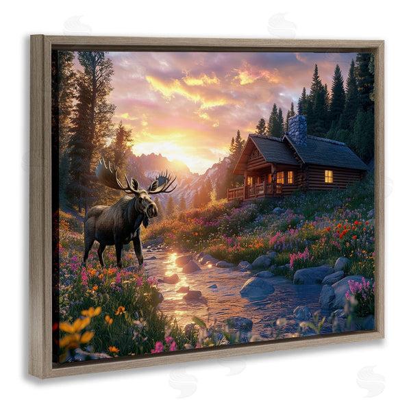Stupell Industries Jim Baldwin | Cozy Cabin Moose Visit