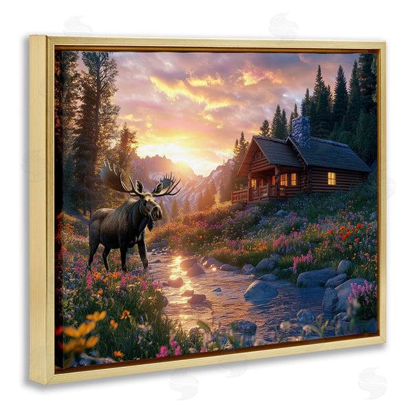 Stupell Industries Jim Baldwin | Cozy Cabin Moose Visit