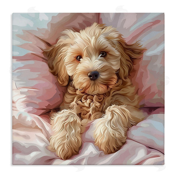 stupell industries Jim Baldwin | Cuddling Labradoodle Bed